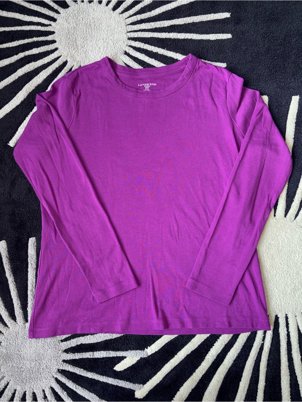 Lands’ End Long Sleeve Crewneck Top in Bright Purple